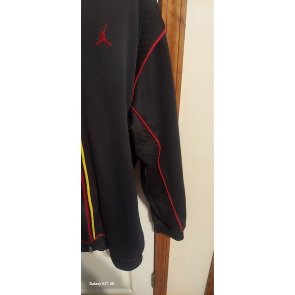 Michael Jordan Black Zipper Nylon Jacket XXL T Chicago Bulls Vintage *flaw* - Picture 4 of 10